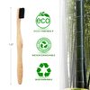 Virgin Forest Bamboo Toothbrush, Biodegradable Bamboo Charcoal Toothbrushes, Natural Eco Friendly Wooden Toothbrush 6-Pack