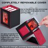ZLCA MTG Deck Box with Commander Window Display, Trading Card Storage Box Holds 100 Double-Sleeved Cards Suitable for TCG/CCG/PTCG/EDH/Magic/Sport Cards (Black&Red)