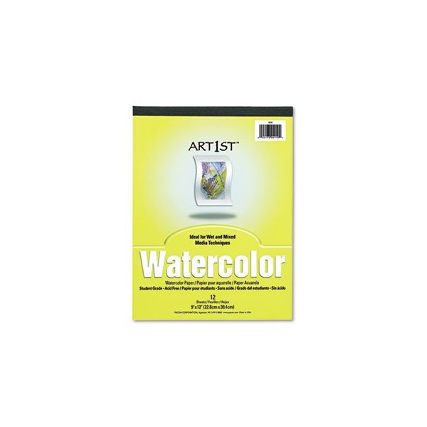 pacon Artist Watercolor Paper Pad, 9 x 12, White, 12 Sheets
