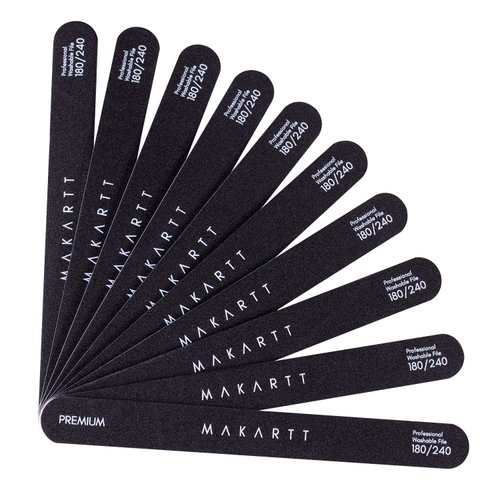 Makartt Nail File 180 240 Grit Emery Boards for Nails 10pcs Nail Files Professional Washable Doubled Sides Nail File Kit for Manicure Pedicure Natural Acrylic Nails Coarse Nail File