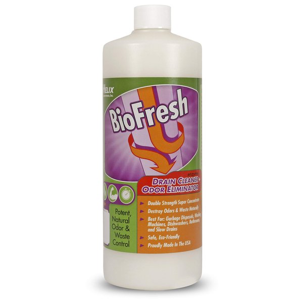 BioFresh - Enzyme Drain Cleaner & Smell Remover for Garbage Disposals, Fruit Flies, Shower, Washing Machines & Slow Drains - Sink Drain Clog Remover & Odor Eliminator - (32oz)