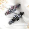 Teaaha 2 PCS Elegant Hair Clips Rhinestones Hair Barrettes for Women Thick Hair Sparkly Glitter Fashion Flowers Hairpin French Style Vintage Hair Accessoires for Women and Girls