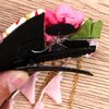Minkissy Japanese Style Hair Clip Long Tassel Hair Ornament Tie Band Clip Flower Hairpin Womens Girls Hair Decoration for Bridal Wedding Pink