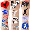 CupaPlay 176 Taekwondo Karate Tattoos Temporary Stickers Kung Fu Wrestling Theme Party Supplies Decorations Birthday Baby Shower Party Prizes Rewards Favors Tattoos