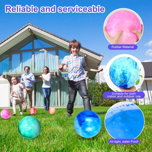 AMOR PRESENT 2PCS Inflatable Playground Balls, 8.7 Inch Marbleized Bouncy Balls Rubber Kickballs Giant Dodgeballs, for Kids Indoor Outdoor Ball Games, Sports Party Favors, Birthday Gifts