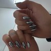 Black Chrome Press on Nails Medium Almond,SXVME Mirror Metal Fake Nails Chrome Nails Press ons,Metallic Glue on Nails Acrylic Nails False Nails for Daily Wear in 24 PCS