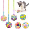 Retro Shaw Cat Toys Balls,6 Pack Woolen Yarn Cat Ball Toy with Jingle Bell Inside,Christmas Cat Toys for Indoor Cats Kitty,Kitten Chew Toys for All Breeds