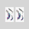 Oottati 2 Sheets Small Tiny Hand Temporary Tattoo Stickers Colorful Feather Birds