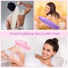 7 Pieces Exfoliating Back Scrubber for Shower with Handles Nylon Back Exfoliator Back Washers Stretchable Pull Strap Exfoliating Loofah Washcloth for Women Men Body Deep Cleaning Massages