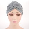 Chemo Sleep Turban Headwear Scarf Beanie Cap Hat for Cancer Patient Hair Loss (Grey)