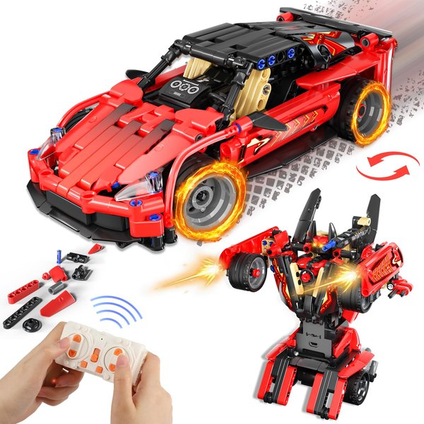 HSANHE Remote Control Racing Car Building Kit, Compatible with Lego STEM Toys for Kids 2 in 1 Model Car Kit 425 PCS, Gifts Toys for Age 6-12 Years Old Kids Boys