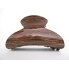Glossy brown hair claw clip with wood grain effect for thick hair