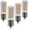 LEMENG 12V BA15S LED Bulb S8 SC 3W 300Lm 2700K Warm White,Bayonet Single Contact Base 1156 1141 P21W,AC/DC 12volt Landscape RV Camper Marine Boat Trailer Lighting-4 Pack