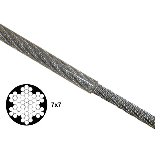 KingChain 463771 1/8" x 3/16" x50' Pvc-Coated Galvanized Aircraft Cable Kit