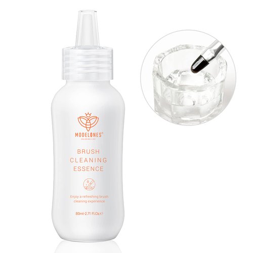 Modelones Nail Art Brush Cleaner & Restorer for Gel Polish/Nail Extension Gel/Nail Art Liner/Dip Powder/Acrylic Powder Manicure Brush DIY Salon at Home - 80ml/2.71 Fl.Oz