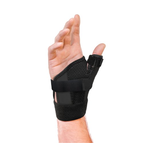 Mueller Sports Medicine Adjust-to-Fit Thumb Stabilizer, For Men and Women, Black, One Size Fits Most