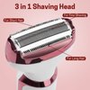 Vacto Electric Razor for Women, 4-in-1 Women’s Body Hair Removal, Pubic Shaver Bikini Trimmer for Eyebrow Face Body Underarm, Portable Ladies Shaver, Women’s Trimmer USB Rechargeable IPX7 Waterproof