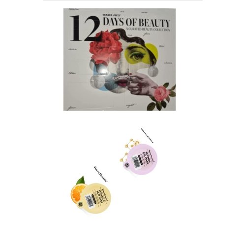 2022 Trader Joe's 12 days Of Beauty Advent Calendar plus 2 Vibrant Glamour Single Face Masks included