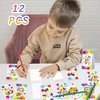 121PCS Art Party Favors Set, Paint Party Favors for Kids, 49 Stickers, 12 Tattoo Stickers, 12 Button Badges, 12 Mini Notepads, 12 Slap Bracelets, 12 Keychains, 12 Goodie Bags for Boys Girls Painting