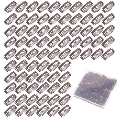 80pcs Hair Clips for Extensions, U-Shape Wig Clips to Secure Wig No Sew, Hair Extension Snap Clips for Girl Women(Brown)