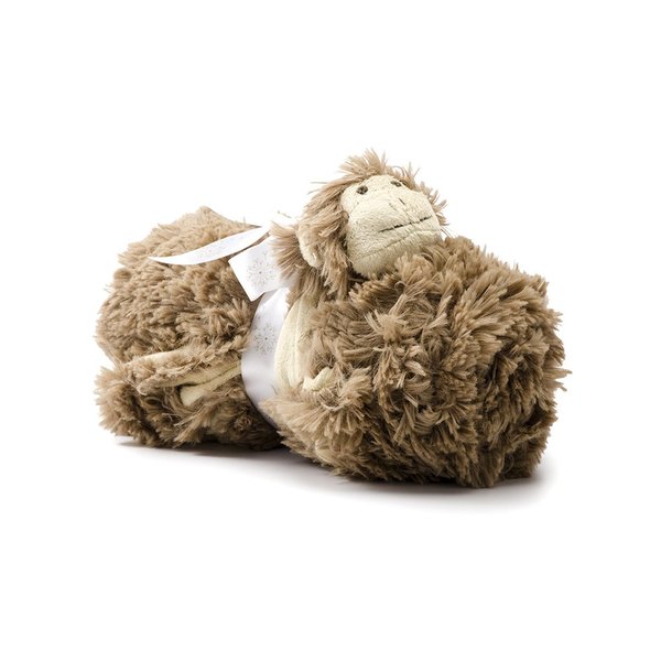Pickles Mon Ami Plush Stroller Blanket, Miller Monkey, 35" x 30"