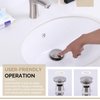 Bathroom Sink Drain, Angle Simple Brass Pop Up Drain Stopper, Vessel Sink Drain with Overflow, Lavatory Vanity Sink Drain Stoppers Brushed Nickel