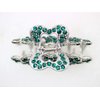 Faship Gorgeous Green Rhinestone Crystal Floral Hair Claw Clips