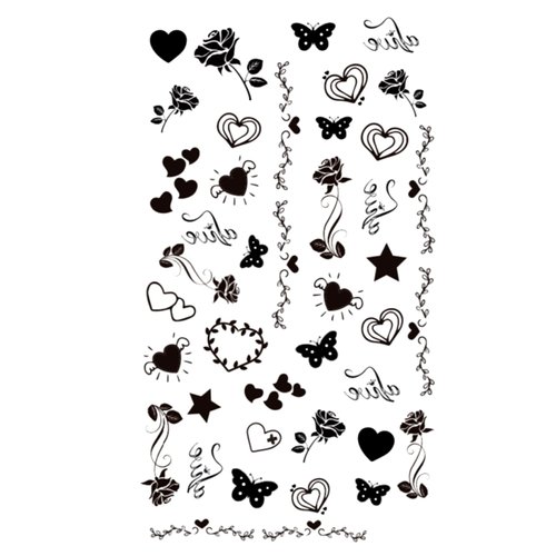 MapofBeauty 2 pcs Temporary Tattoos little Butterfly Heart Waterproof Sticker for Cosplay Party Halloween