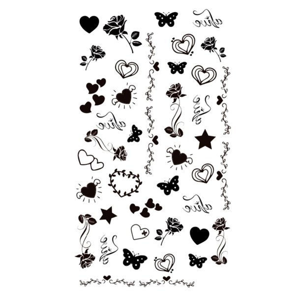 MapofBeauty 2 pcs Temporary Tattoos little Butterfly Heart Waterproof Sticker for Cosplay Party Halloween