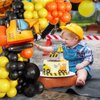 Construction Party Balloon Garland Kit, Construction Birthday Party Supplies Orange Black Yellow Balloon Garland with Truck Foil Balloon for Construction Quarantine Party Decorations
