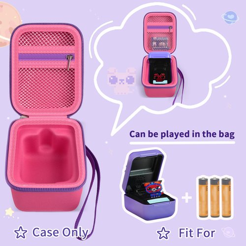 Case for Bitzee Interactive Toy Digital Pet and Case, Hard Carrying Holder for Virtual Electronic Pets React to Touch, Protective Container for AA Batteries and Other Accessories (Box Only)-Pink