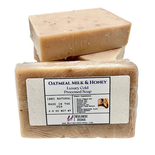 Worldwide Aromas Natural Soap Bars - Handmade with Organic Shea Butter, Olive Oil, and Fragrance - Cold Process Soap