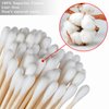 6" Long Cotton Swabs 200 Count - Extra Long Cotton Buds, Cotton Swabs with Wooden Sticks - Cotton Swabs for Makeup Ears Pets Care Gun Cleaning - Biodegradable Swabsticks