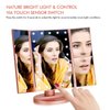 Flymiro Tri-fold Lighted Vanity Makeup Mirror with 3x/2x Magnification,21 LEDs Light and Touch Screen,180 Degree Free Rotation Countertop Cosmetic Mirror,Travel (Rose Gold)