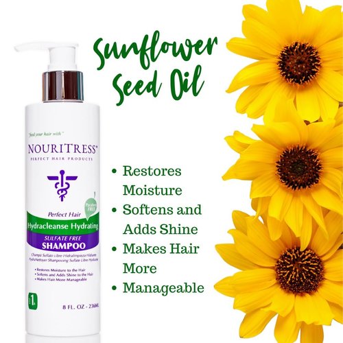 NouriTress HydraCleanse Sulfate Free Shampoo | Natural Ingredients | Softens Hair | Reduces Breakage & Shedding | Safe for Sensitive Scalps | Supports Color Longevity | Provides Moisture & Hydration