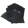 HUNANBANG 1 Dozen 12 Pieces Folding Hand Fans Church Wedding Gift, Party Favors, DIY Decoration Gift Size9 Wholesale 12pack (Black)