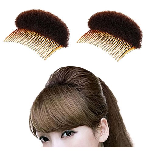 2Pcs Bump It Up Volume Hair Base Inserts with Comb Clip for Beehive Hairstyle and Bun Maker, DIY Hair Accessories