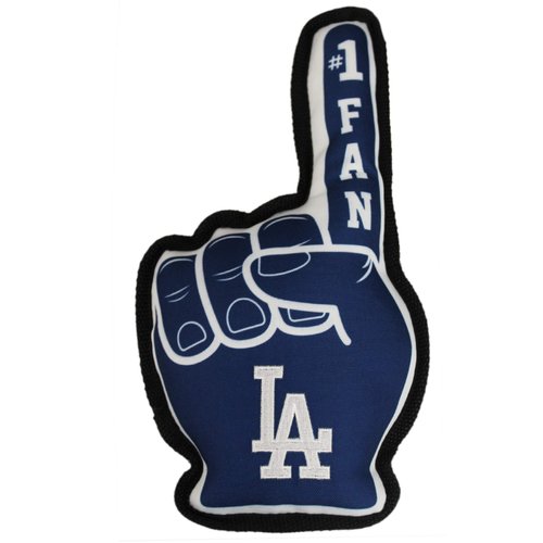 MLB Los Angeles Dodgers #1 FAN TOY. Best SPORTS Dog Toy with Double stitched trim and Tough Nylon material filled with Chewable Polyfil and INNER SQUEAKER