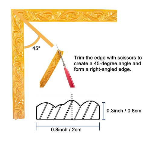 Leenevs Flexible Molding Trim Wall Trim, 16.4 Feet Self Adhesive Peel and Stick Molding Ceiling Molding, Cabinet Border, Mirror Frame Trim Wall Trim for Home Decor Wall Molding & Trim (Gold)