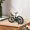 Risopen 1:8 Scale Finger Bicycle Bike Model Toy Mini Bike Model Toy Bicycle Ornament for Home Decorated Metal Die-cast Green Bike Model Decoration with Finger Skateboard Toy Figure Kit for Kid Adult