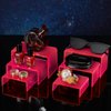 9 Pieces Neon Acrylic Display Risers Display Stand Shelf Acrylic Retail Desktop Jewelry Display Riser Showcase Fixtures for Dessert Cupcake Figure Collectibles Toy(Neon Pink)