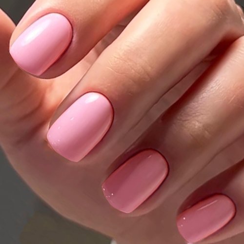 GLAMERMAID Press on Nails Extra Short Squoval, Summer Pure Nude Glue on Gel Nails, 24Pcs Glossy Round Reusable Daily UV Finish Fake Nails Acrylic False Nails Manicure Kits for Women Gift