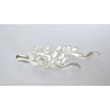 Generic Silver metal flower wavy leaf alligator hair clip for fine thin hair