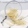 MultiBey Gold Paper Clips in Elegant Magnetic Marble White Clip Holder, 28mm, 100 Clips per Box