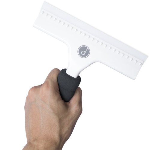 Squeegee for Shower Door, Car Windshield, and Glass Window - 2 Extra Silicone Replacement Blades - Foam Handle - Shower Squeegee - White