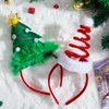 JOYIN 2 PCS Lighted Christmas Headbands with LED lights in Springy Santa Hat Christmas Tree Designs for Christmas and Holiday Parties (ONE SIZE FIT ALL)