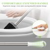 Toilet Brush and Holder, 2 Pack Compact Size Toilet Bowl Brush with Stainless Steel Handle, Small Size Plastic Holder Easy to Hide, Space Saving for Storage, Drip-Proof, Easy to Assemble Deep Cleaning