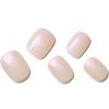 GLAMERMAID Chrome Glazed Press on Nails Extra Short Sqaure, Nude Milk White Handmade Gel Fake Nails Short Squoval, Donut Glossy Glue on False Nails Kits for Women, Glitter Wedding Round Stick on Nails