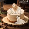 Toymany 6PCS White Lion Figurines with Lion Cubs, 2-5" Jungle Animals Figures Realistic Family Set Includes Baby Lions, Educational Toy Cake Toppers Christmas Birthday Present for Kids