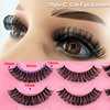 20 Pairs Russian Strip Lashes with Clear Band, D Curl Lash Strips that Looks Like Eyelash Extensions, Cat-Eye Lashes Natural Look Wispy False Eyelashes 4 Styles Volume Curly Lashes Pack by Heracks